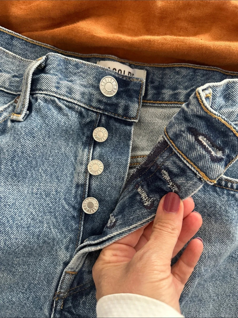 Agolde Parker Long Denim Jean Shorts